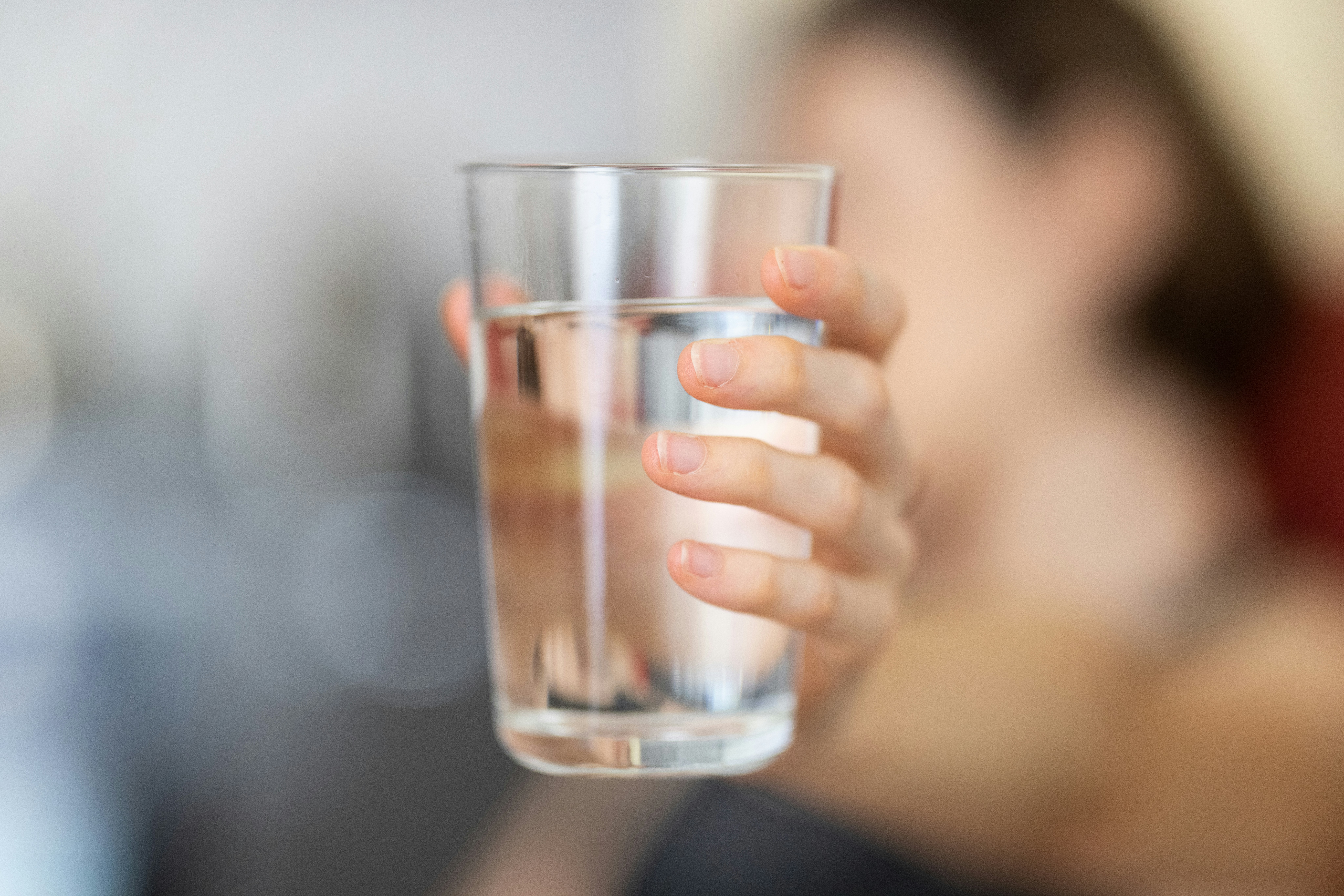 Glass of clean drinking water